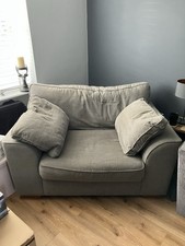 Grey Fabric Snuggle Chair Love