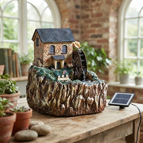 Serene solar water fountain - serene,