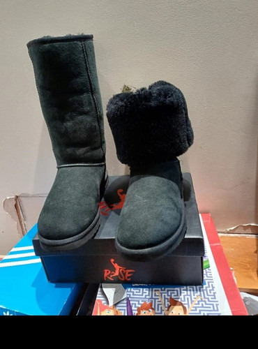 Ugg women black suede fur - suede,