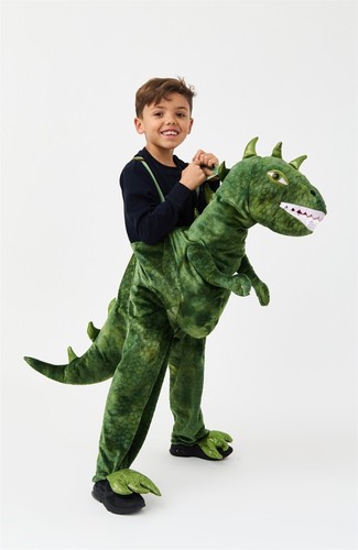 Kids ride dinosaur - on, me