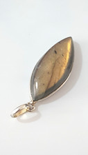 Gorgeous Large Real Labradorite Stone Artistic Pendant 925 Solid Silver #20949