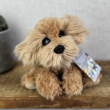 Keel Toys Wheaten Terrier Soft Toy - Big Eyed Fluffy  Dog Soft Toy Pulush 8"