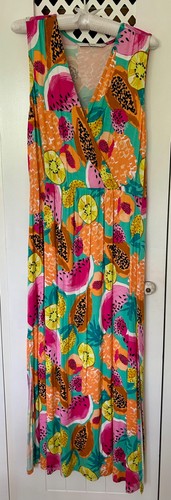 Fruit print jersey maxi - tu,