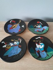 Four H Arfaoui Hand Painted Moroccan Wall Plates Decorative Plates