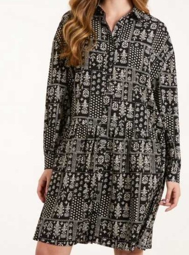 Blue vanilla black smock shirt - vanilla,