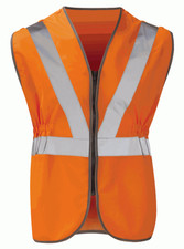 Hi-Vis Orange Pull Apart Safety Vest Victoria HVW05P Class 2 Zip Front - Medium