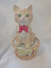China Cat in Basket Music Box