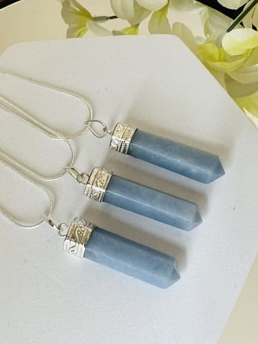 Angelite crystal pendant - angelite,
