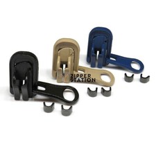 Reversible #8 Zip Pull Repair Set - Zip slider + 2 stops for Chunky Plastic Zip