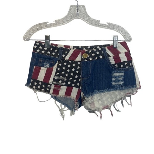 American flag shorts - flag, denim