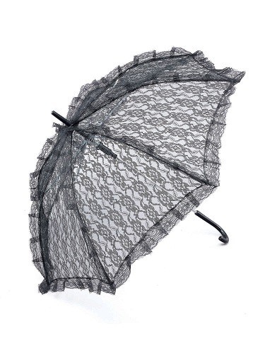 Black lace parasol - lace, halloween