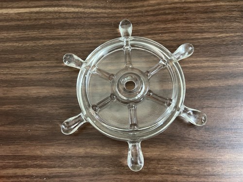 Vtg glass ship wheel - vtg.,