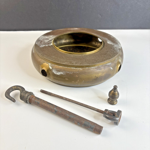 Antique brass pan chandlier - antique,