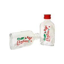 Christmas Glass Bottle Flask