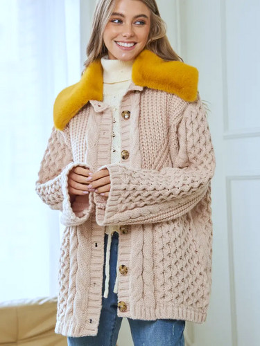 Zara woman beige - beige, cable-knit