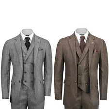 Mens Herringbone 3 Piece Suit