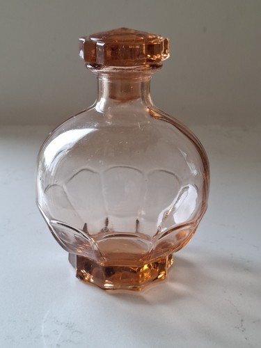 Art deco pink glass carafe - deco,