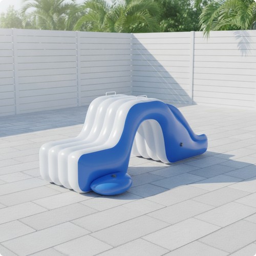 Inflatable pool with slide - with,