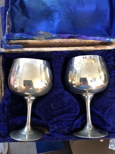 Antique silver goblets epns - silver, epns?