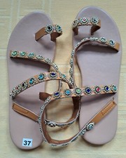 Sandals Indian style size 4 (37) with coloured gems. New, Unused. 