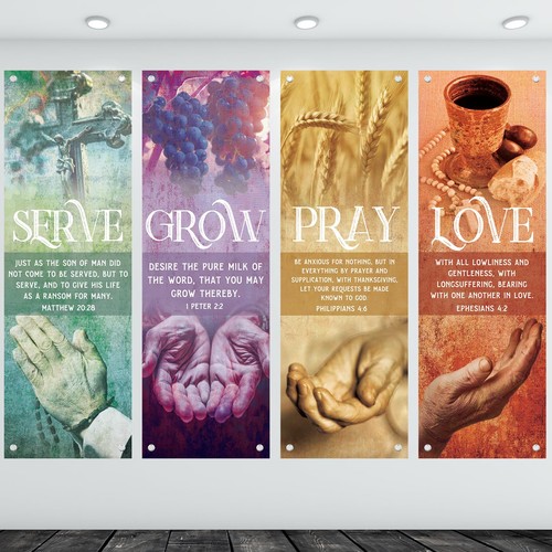 Pcs church banners with - pcs,