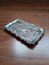 Solid Sterling Silver Tray HM Birmingham 1901 Antique Interior Decoration 70g