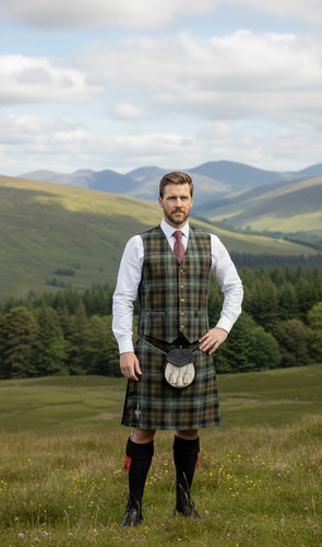 Scottish tartan waistcoat - tartan, vest