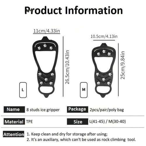 Teeth ice gripper - spike, for