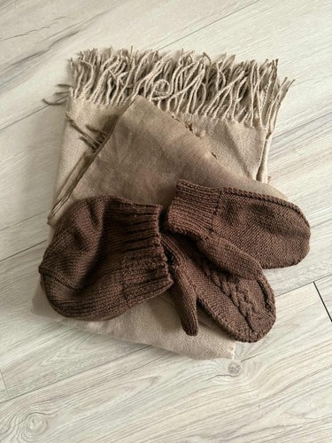Brown scarf bonnet and - brown,