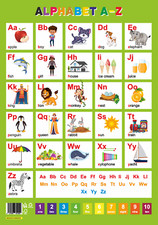2 A3 Alphabet ABC's A-Z and 1-10 Counting Poster Laminated Poster (300gsm)