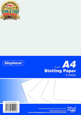 Stephens Blotting Paper Sheets A4 4 Sheets Blotting Paper for Ink Pens & Abso...