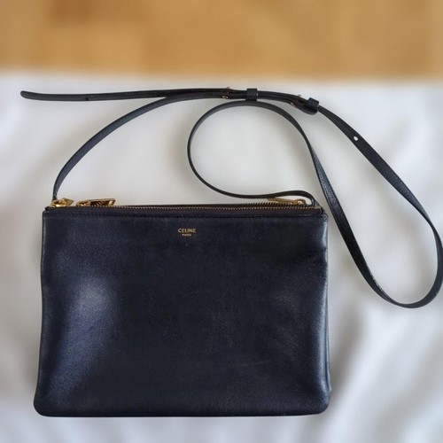 Celine trio navy - navy, leather