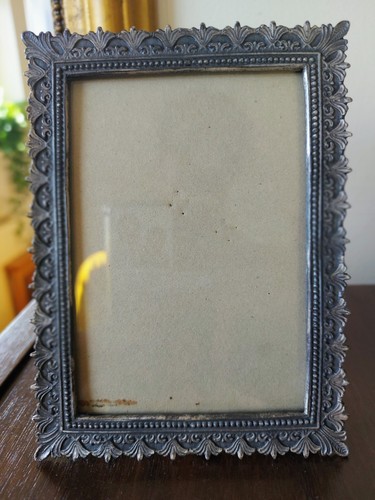 Vintage ornate silver metal