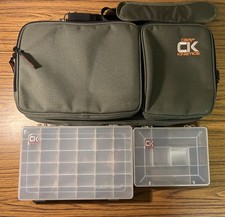 CarpKinetics Fishing Bag Shoulder Bag  Multiple Compartments & Two Storage Boxes