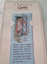 Cash's of Coventry silk woven bookmark Beatrix Potter, Mr Jeremy Fisher