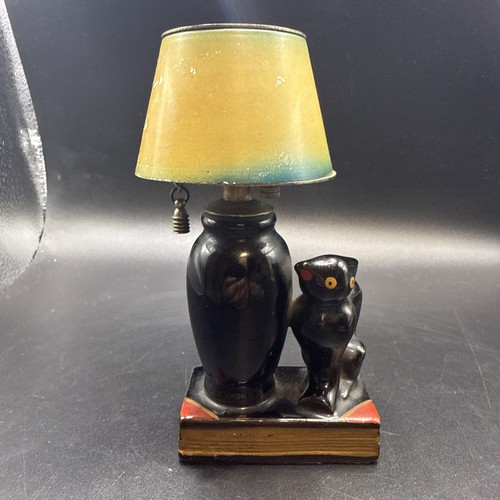 Vintage black cat - black, table