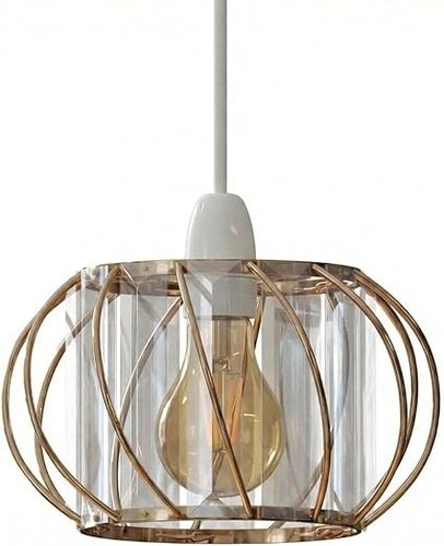 Modern crystal glass pendant - crystal,