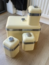 Swan Retro Cream Bread Bin & 3