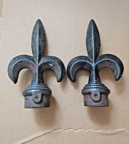 Vintage rustic pair - cast, iron