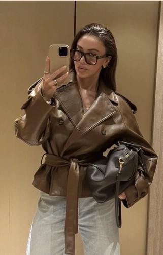 Zara short faux - zara, leather