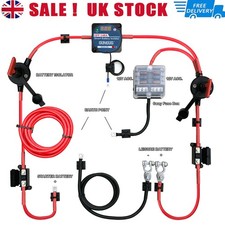 5/10M Voltage Sensitive Split Charge Relay Kit + Fuse Box 12V 140A VSR Campervan