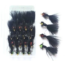 Goldhead Montana Nymph Assorted Colours, Sz 10 Trout Fishing Flies.