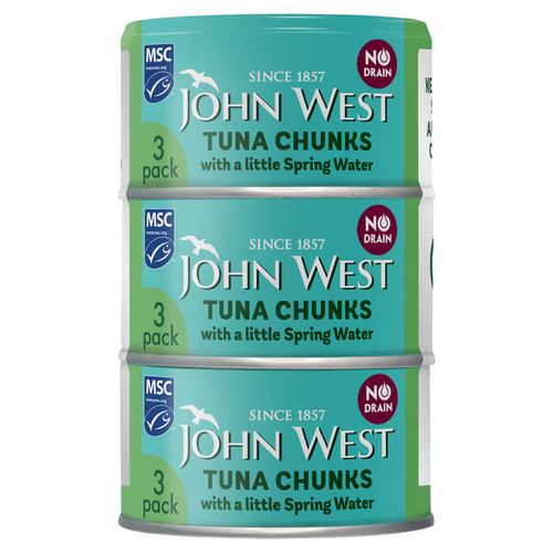 John west drain tuna - tuna, chunks