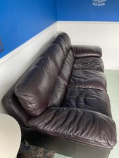 “Hatfields”Brown Leather 3-Piece Sofa Suite Plus Pouffe.