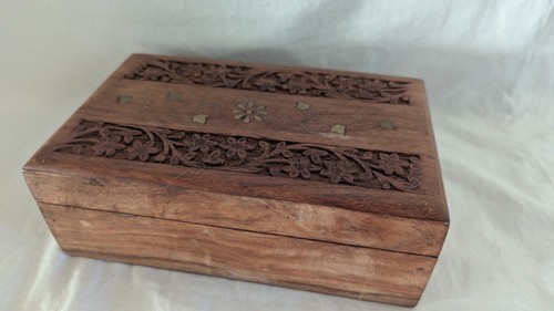 Wooden carved with brass - wooden,