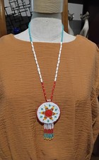 Vtg Handmade Seed Bead Native American Indigenous Indian Necklace Jewelry