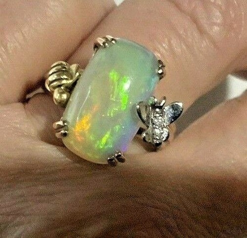 18kt gold opal - 18kt, 50's