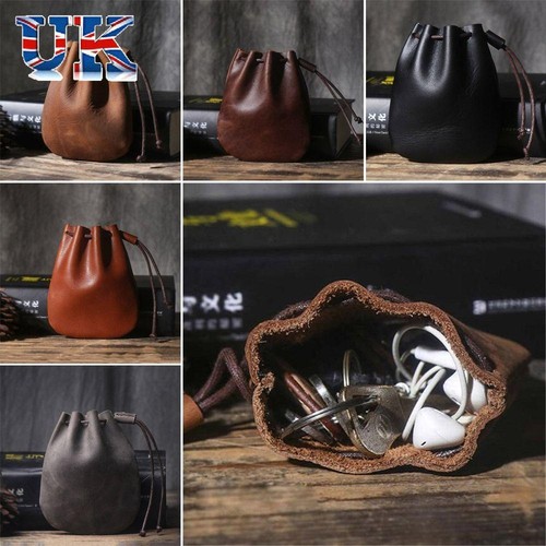 Leather coin pouch - leather,