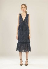 BNWT Womens Foxiedox Navy Lace Midi Dress Sleeveless Size XS Party Prom FA296DR