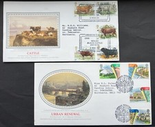 1984 Urban Renewal & Cattle FDC's with Handstamps Sotheby's Silks